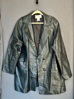 VINTAGE Chadwick’s Leather Trench Coat Sz XL